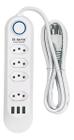 Regua Eletrica Com Usbs Inteligentes 4 tomadas 3 Usb-