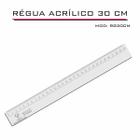 Régua Reta Acrílica 30 cm Transparente Desenho Técnico Fenix