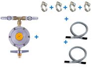 Regulado Registro Gás 13kg 2 Saida 2 mang Flexivel AÇO 1,2mt