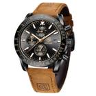 Relógio BY BENYAR Chronograph Analog Quartz para couro masculino