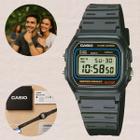Relógio Casio Digital W591VQ Preto Resina Vintage com Alarme, Luz LED Resistência à Água 50 Metros Cronômetro Luz LED