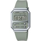 Relógio CASIO Illuminator verde digital unissex A100WEF-3ADF