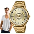 Relógio Casio Masculino Analógico Aço Inóx Prova D'água 5 ATM Quartz Casual Dourado LTC-100G-9EVDF