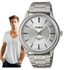 Relógio Casio Masculino Analógico Aço Inóx Prova D'água 5 ATM Quartz Casual Prata LTC-100D-7EVDF