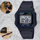 Relógio Casio Masculino Digital Quadrado Prova Dagua 50 Metros Esportivo Preto W-217H