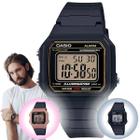 Relógio Casio Masculino Digital Quadrado Prova Dagua 50 Metros Esportivo Preto W-217H