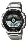 Relógio Casio Masculino World Time Digital Prata AE-1100WD-1AVDF