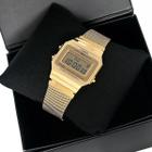 Relógio casio unissex dourado vintage a700wmg-9adf