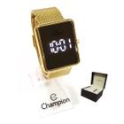 Relógio Champion Feminino Digital Led Dourado Espelhado CH40080B