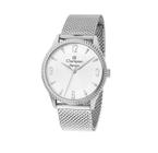 Relógio Champion Feminino Elegance - Prateado com Fundo Branco e Pulseira de Esteira