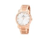 Relógio Champion Feminino Elegance - Rosê com Fundo Branco e Pulseira de Esteira