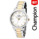 Relógio CHAMPION KIT feminino analógico bicolor branco CN24664S