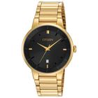 Relógio Citizen Quartz BI5012-53E para homens em aço inoxidável dourado