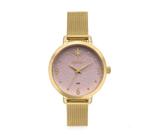Relógio Condor Feminino KIT - Dourado com Mostrador Rosa Brilhante