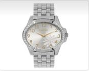 Relógio CONDOR feminino prata flor pedras CO2035MPA/3K