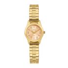 Relógio Condor Feminino Salmão 25mm Mola Dourado 5ATM