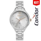 Relógio CONDOR KIT feminino prata CO2036MUX/K4K - Quartz