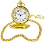Relógio De Bolso Com Corrente Quartz Vintage Clássico