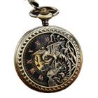 Relógio de bolso Wokex Bronze Phoenix Skeleton gravado