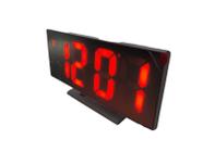 relógio de led espelho calendario alarme - traseira branca