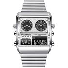 Relógio de Luxo Masculino Prata Aço Inoxidável Lige Foxbox