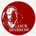 Relógio De Madeira MDF Jack Sparrow Piratas Do Caribe V