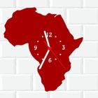 Relógio De Madeira MDF Parede Africa Mundo Mapa 2 V