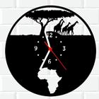 Relógio De Madeira MDF Parede Africa Mundo Mapa 3