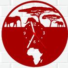 Relógio De Madeira MDF Parede Africa Mundo Mapa 4 V
