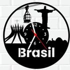 Relógio De Madeira MDF Parede Brasil Mapa Patriota 1