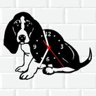 Relógio De Madeira MDF Parede Cachorro Basset Linguica 2