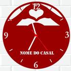 Relógio De Madeira MDF Parede Casal Namorada Presente 3 V