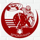 Relógio De Madeira MDF Parede Homem Aranha Heroi Marvel 1 V