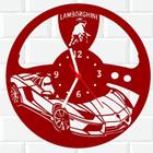 Relógio De Madeira MDF Parede Lamborghini Carro V