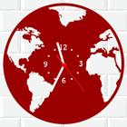 Relógio De Madeira MDF Parede Mapa Mundi Terra Mundo 2 V