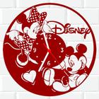 Relógio De Madeira MDF Parede Mickey Minnie Disney 2 V