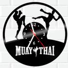 Relógio De Madeira MDF Parede Muay Thai Luta