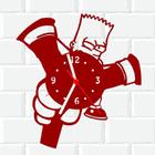 Relógio De Madeira MDF Parede Os Simpsons Bart Homer 1 V