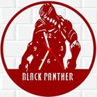 Relógio De Madeira MDF Parede Pantera Negra Marvel 2 V