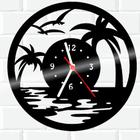 Relógio De Madeira MDF Parede Praia Natureza