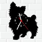 Relógio De Madeira MDF Parede Yorkshire Cachorro Pet