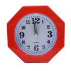 Relógio de mesa em plástico 10 x 3,8cm 1 pilha AA Vermelho
