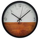 Relógio de Parede 24cm Cor Branco Mármore e Madeira - Wincy