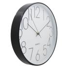 Relógio de Parede 30cm Para Cozinha, Sala - Preto e Branco