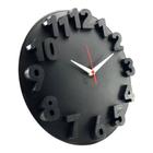 Relógio de Parede 3D Decorativo Delta Master Preto