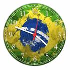 Relógio De Parede Abstrato Bandeira Do Brasil Gg 50 Cm