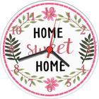 Relógio De Parede Abstrato Moderno Frase Home Sweet Home Medindo 40 Cm De Diâmetro RC014