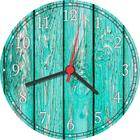 Relógio De Parede Abstrato Rústico Madeira Verde Com 40 Cm RC000
