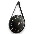 Relógio de parede Adnet preto 30cm, algarismos 3D Prata espelhado, alçase aro cor preta.