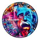 Relógio De Parede Albert Einstein Físico Medindo 40 Cm De Diâmetro RC001
